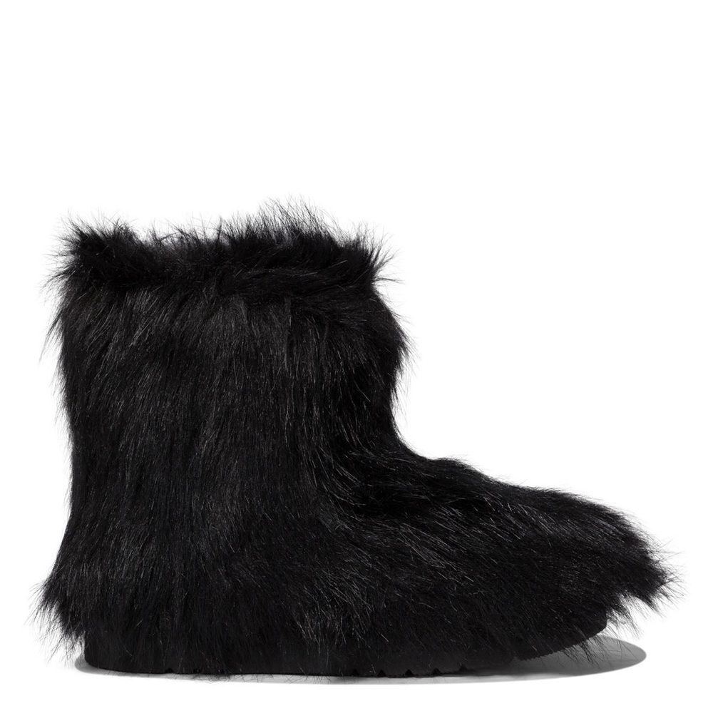 Revolve Stand Studio Olivia Black Faux Fur Ankle Boots